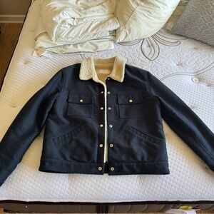 Men's Sandro Blue Sherpa-Lined Jacket